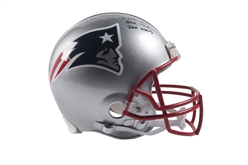 Tom Brady Signed & Stats Inscribed New England Patriots Full Size Helmet (Tristar)